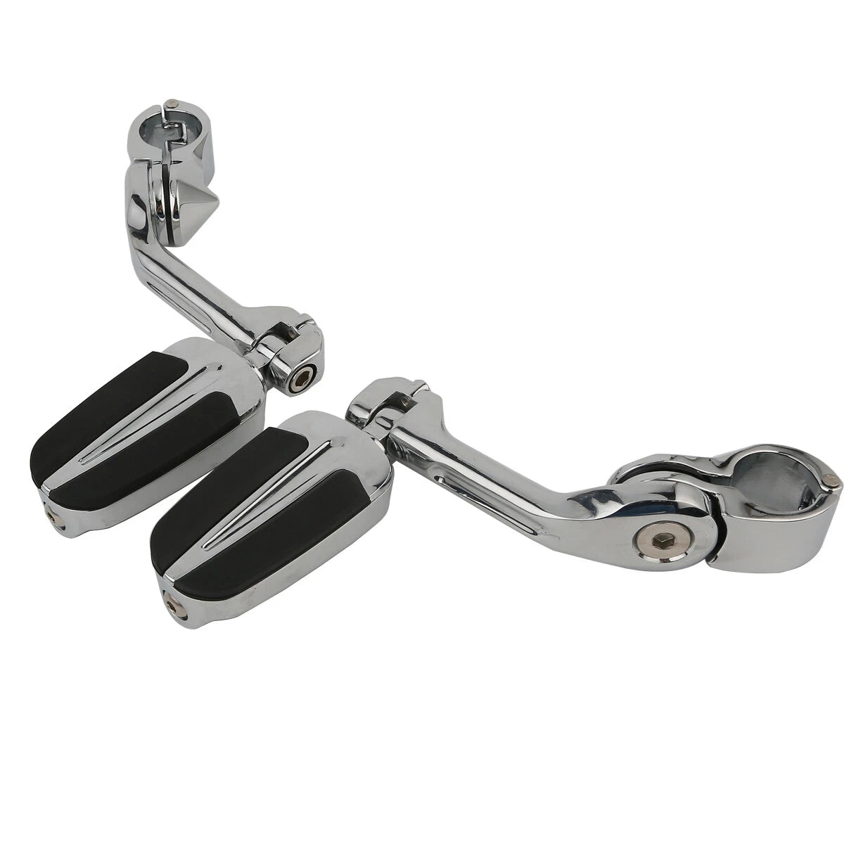 Highway Bar Footpegs Long Angled Adjustable Mount for Harley Touring Softail