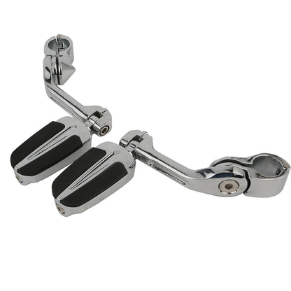Highway Bar Footpegs Long Angled Adjustable Mount for Harley Touring Softail