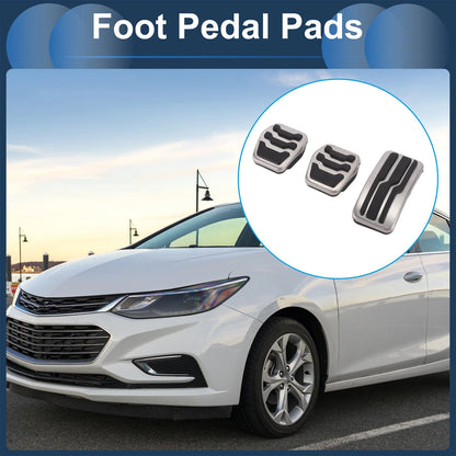 3 x Foot Accelerator Pedal Covers for Ford Focus MK2 (2004-2011) Silver Tone