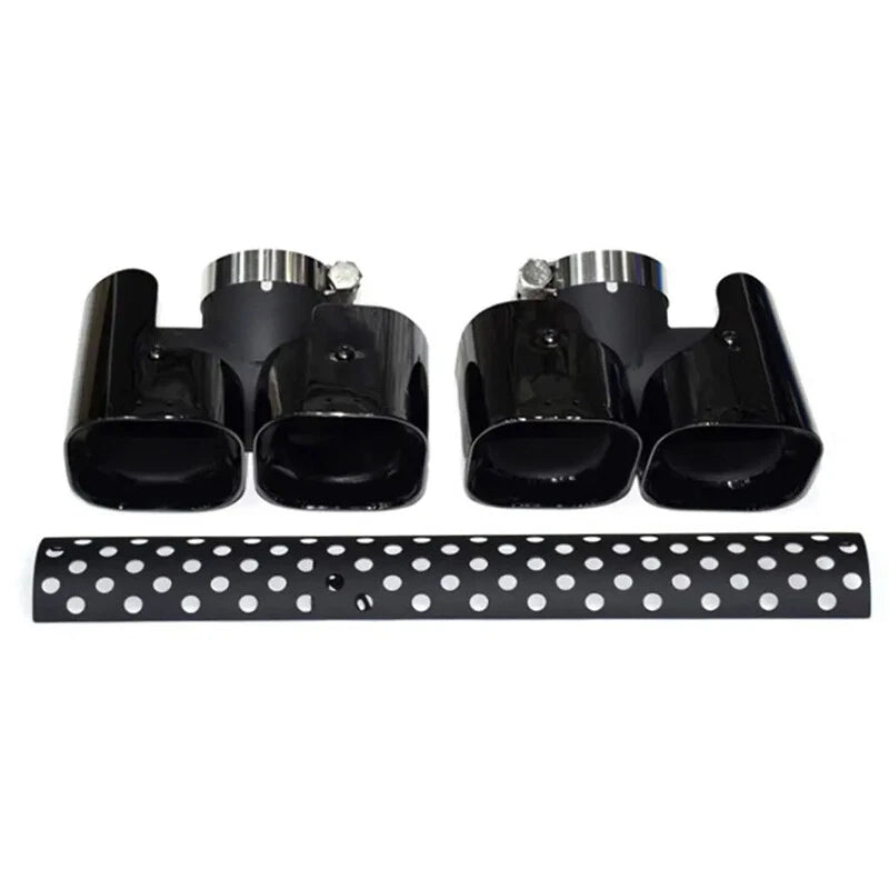 3PC Black Tailpipe Exhaust Pipe for Defender 110 130 90 (2020-2024)