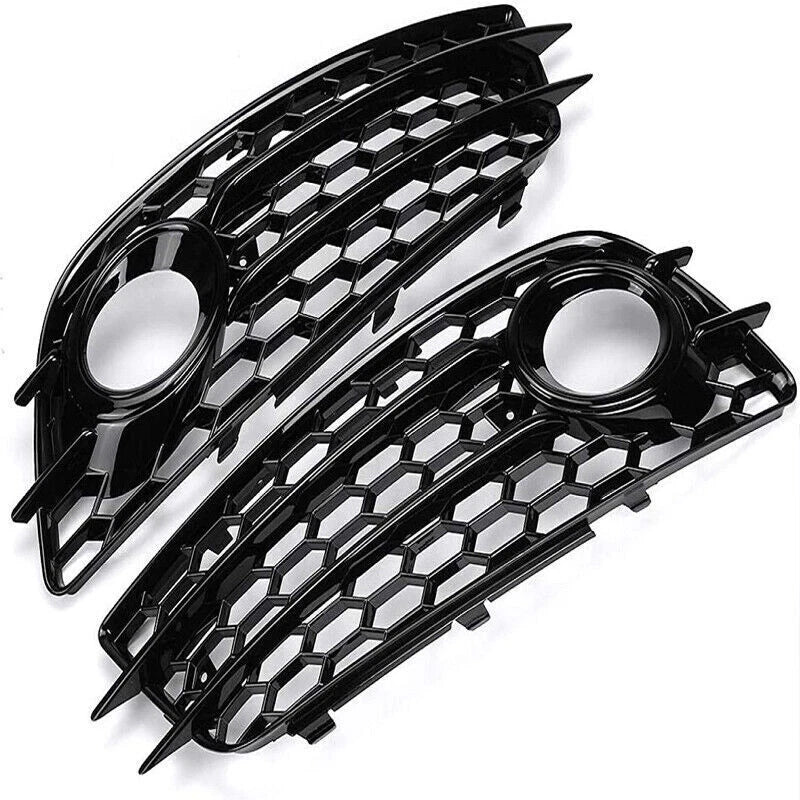 HONEYCOMB Fog Light Grille Bezels for Audi A4 B8 S-Line S4 (2008-2012)