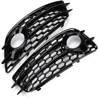 HONEYCOMB Fog Light Grille Bezels for Audi A4 B8 S-Line S4 (2008-2012)