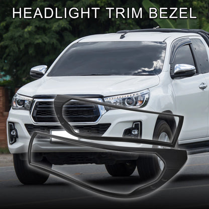 1 Pair Car Front Headlight Trim Bezel for Toyota HILUX REVO (2015–2017)