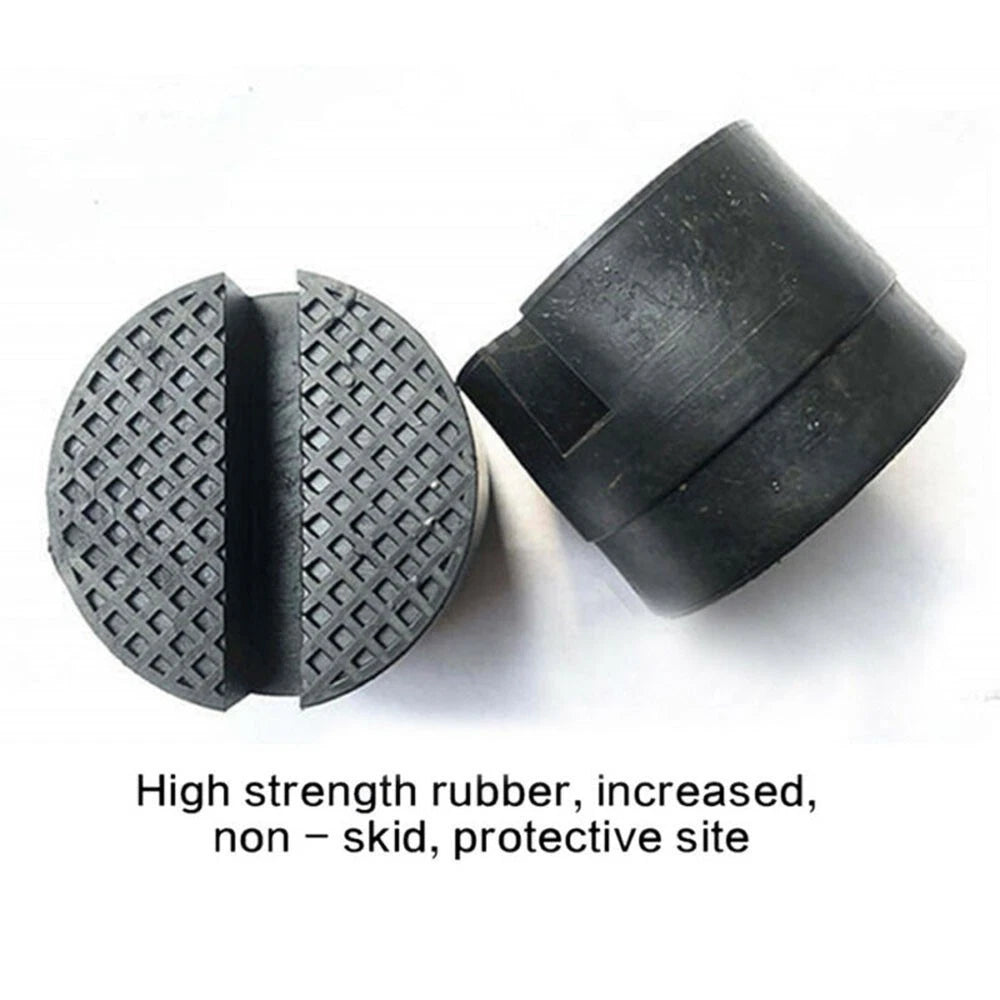 1x Rubber Slotted Rail Adapter Floor Jack Guard Protector Pad Frame Black