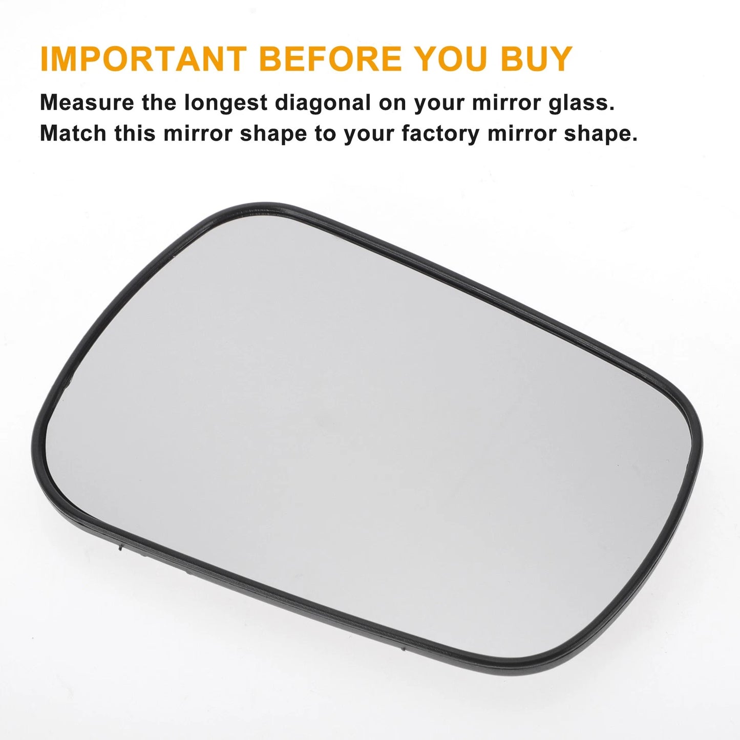 Right Side White Heated Mirror Glass for Ford Fiesta, Fusion (2011-2023)