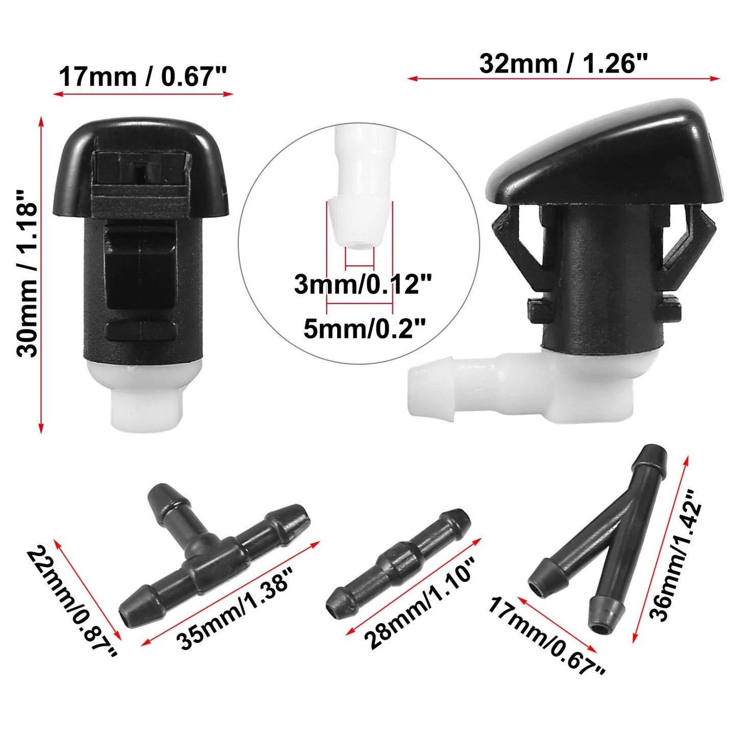 4pcs Front Windshield Washer Nozzles for Dodge Durango (2011-2023)