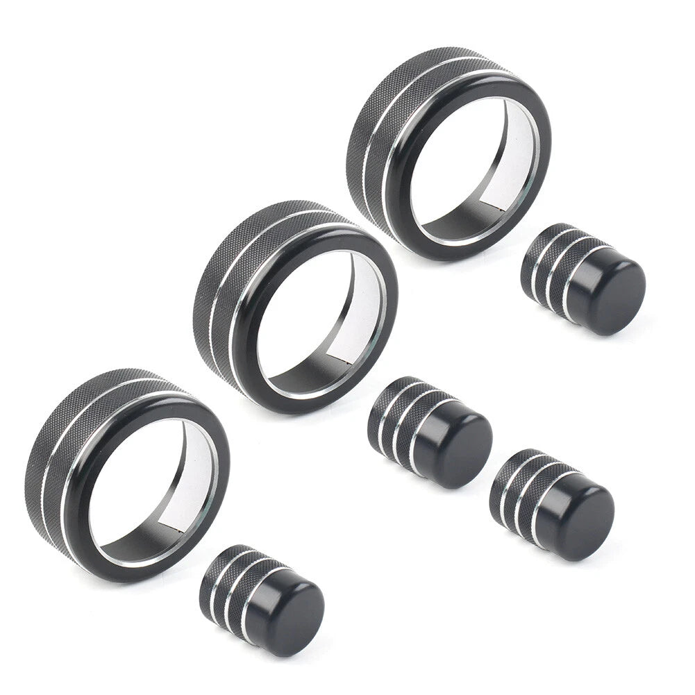 7x Switch Knob Ring Cover Trim for Honda Civic 2022+ CR-V 2023-2024 Black