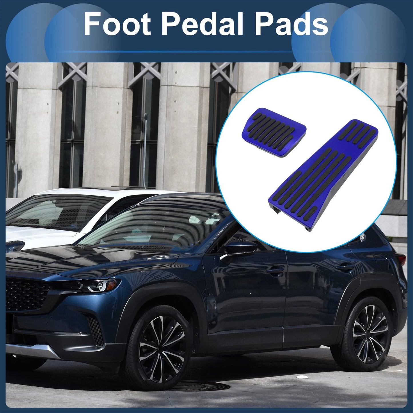 Automatic Foot Accelerator Pedal Covers Aluminum Alloy Blue