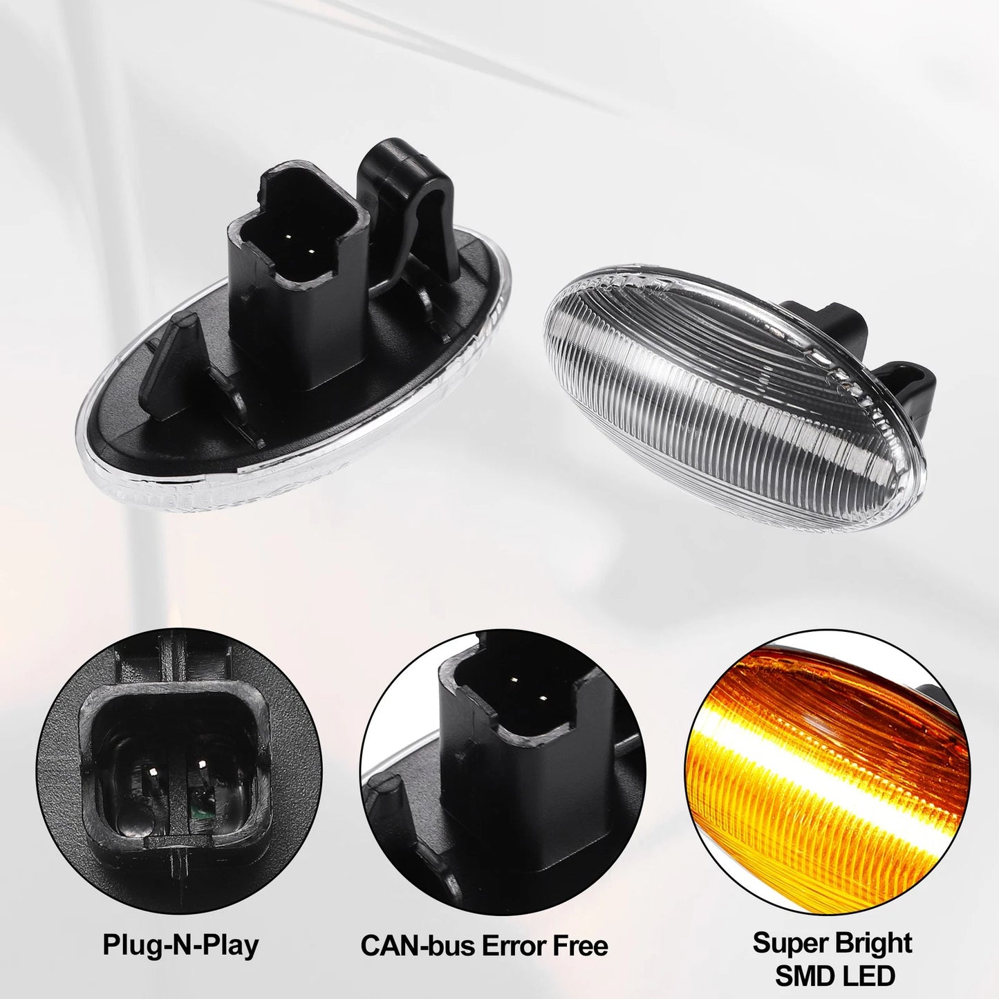 LED Side Indicator Repeater Lights for Toyota Aygo, ProAce (2014-2023)