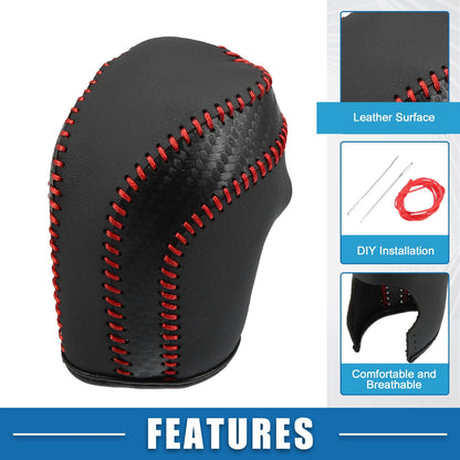 Car Gear Shifting Knob Cover for Toyota Camry 2018-2023 Black Red Line