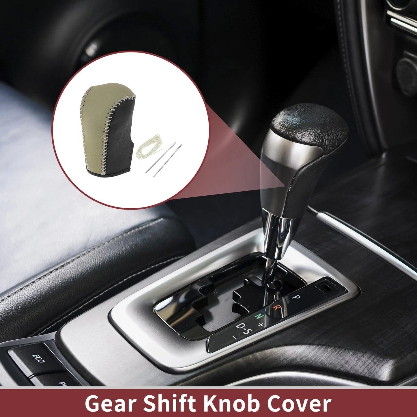 Nissan Murano Gear Shift Knob Cover 2009-2013 Black Beige Faux Leather