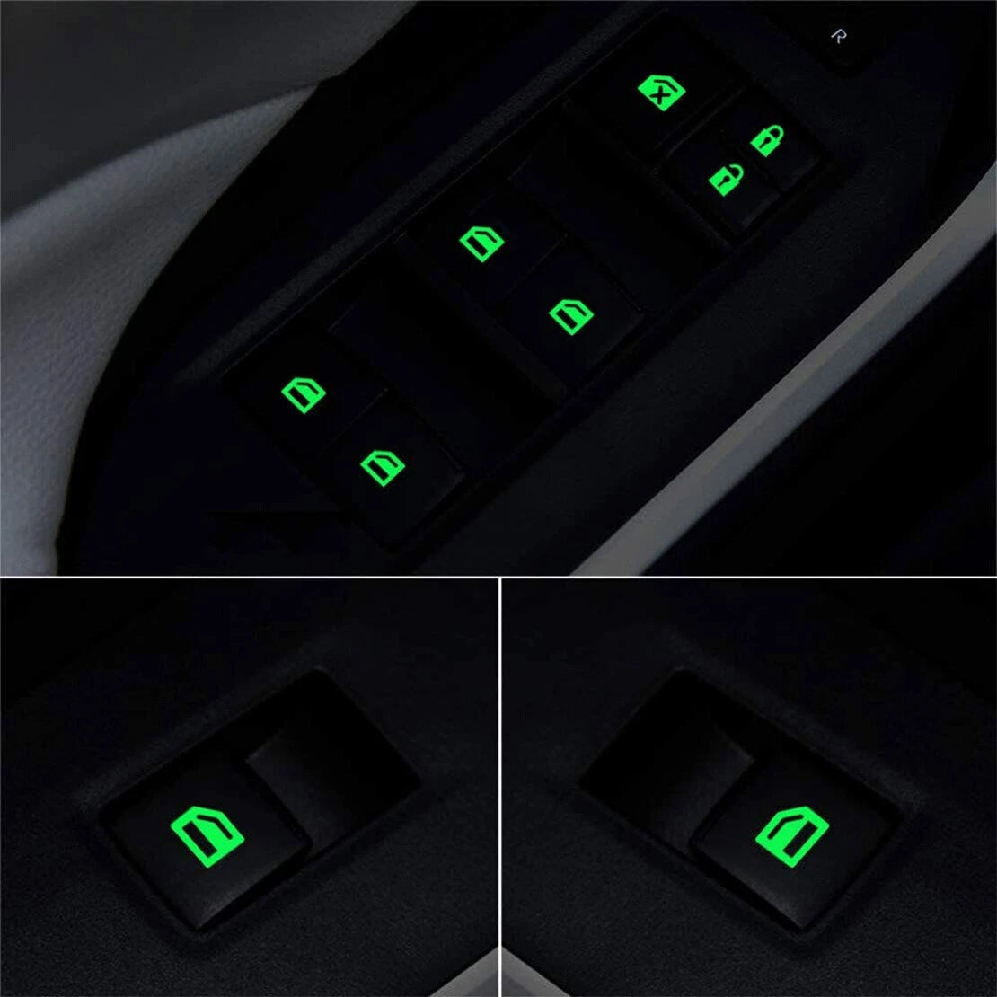 Luminous Car Door Window Switch Sticker for Safety - Best Night Visibility