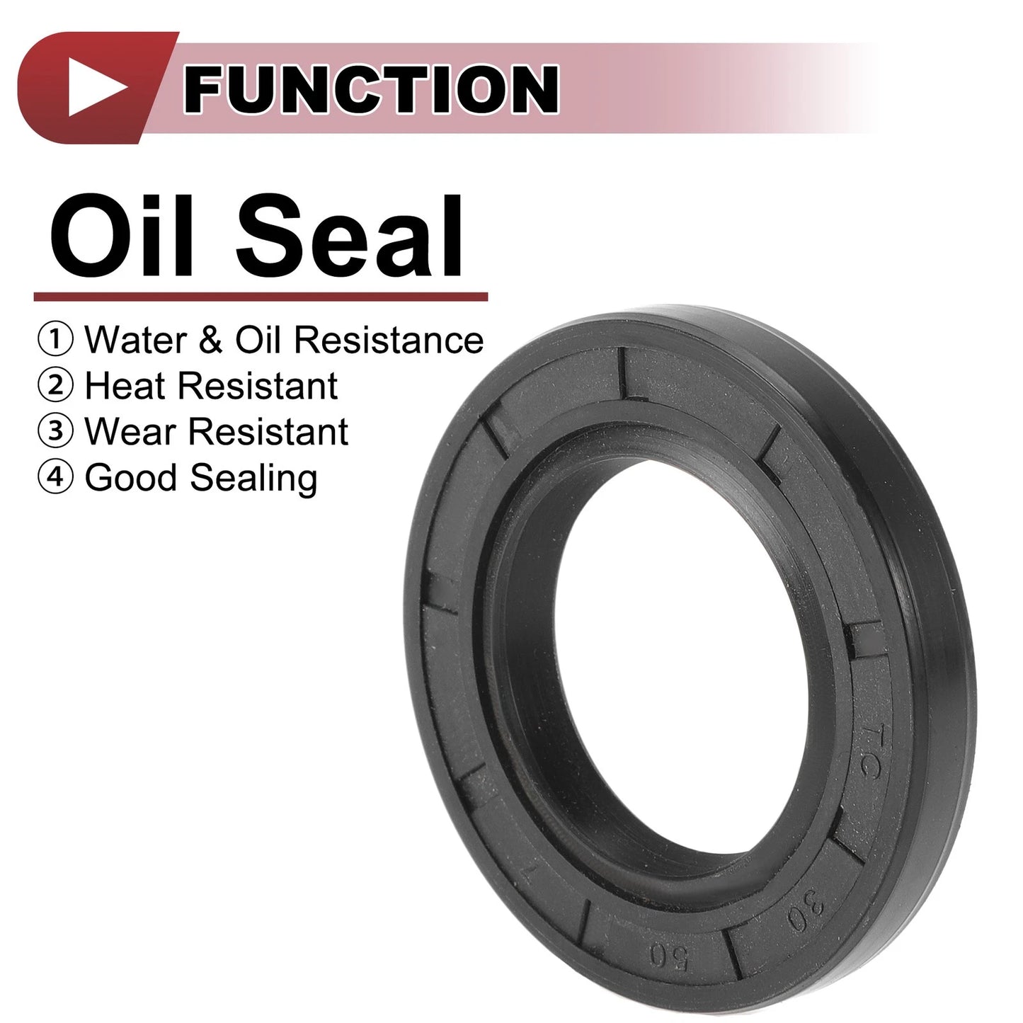 Rotary Shaft Seal Nitrile 70 Durometer Rubber 30x50x7mm Black 5 Pcs