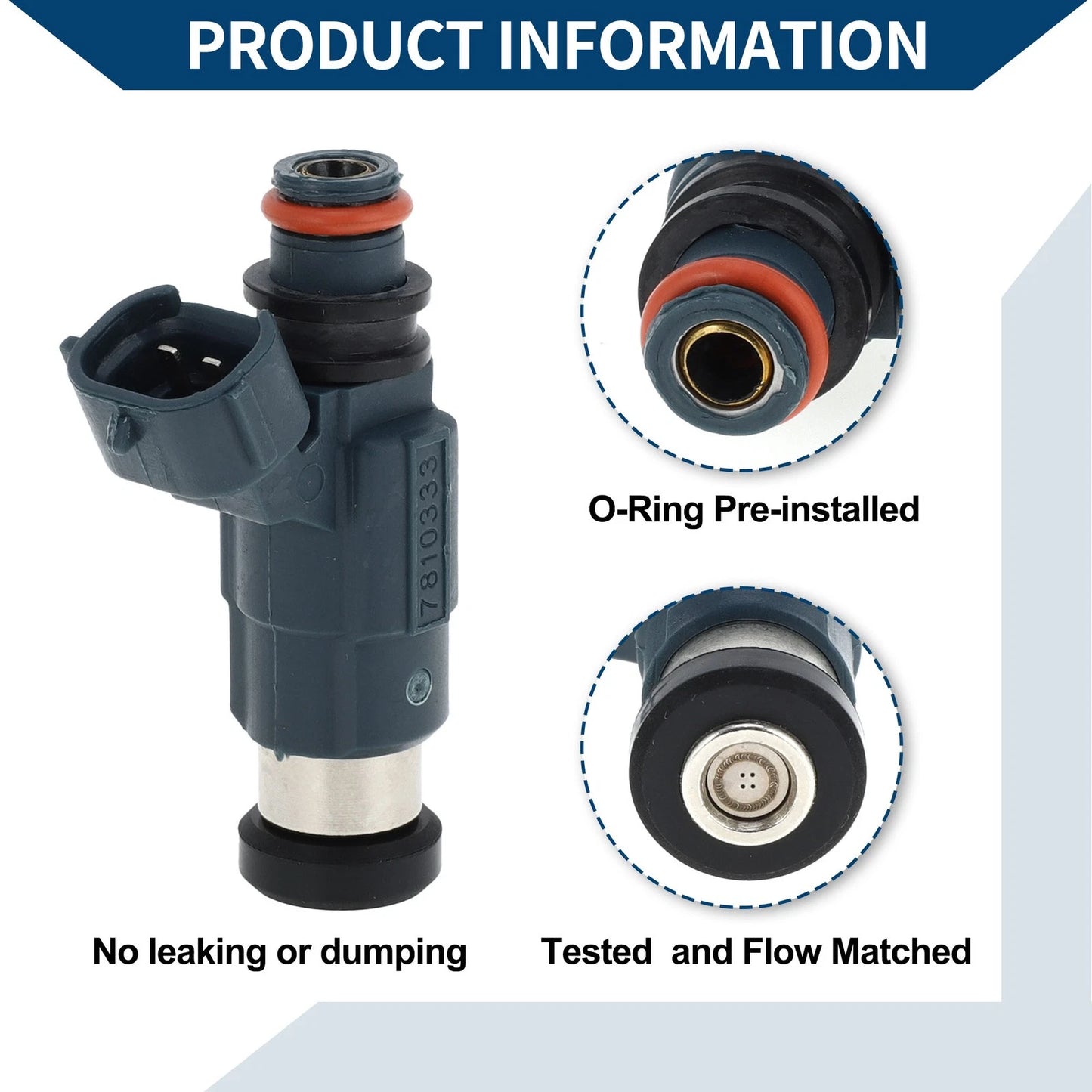Fuel Injector for Mazda Protege ES 1.8 (1999-2000) 1 Pc Navy Blue