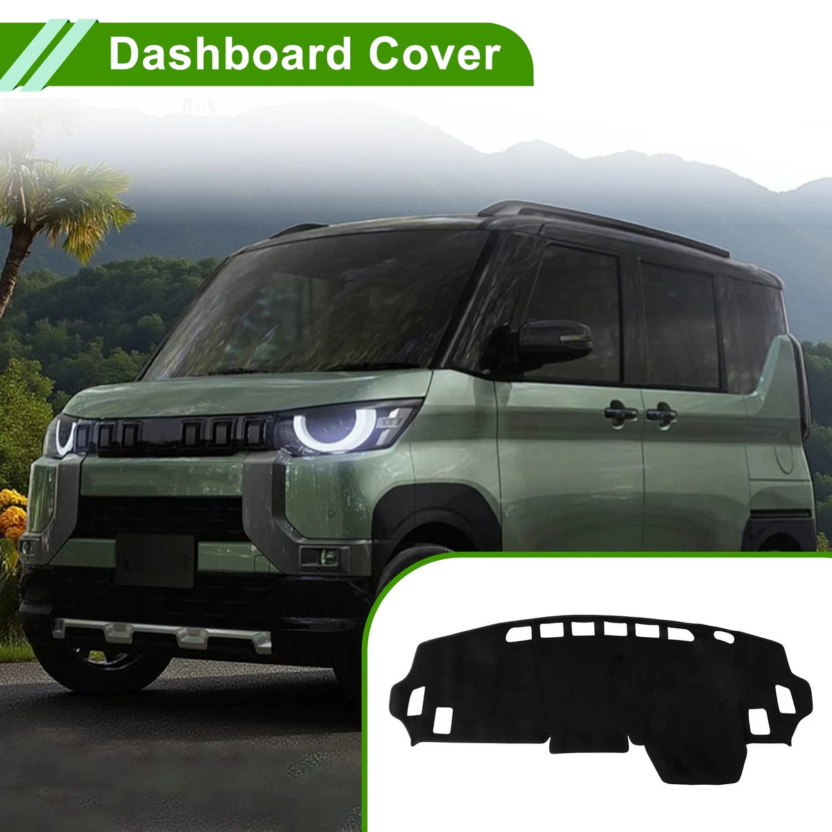 Dashboard Cover Black Flannel for Mitsubishi Delica B34A B35A B37A B38A