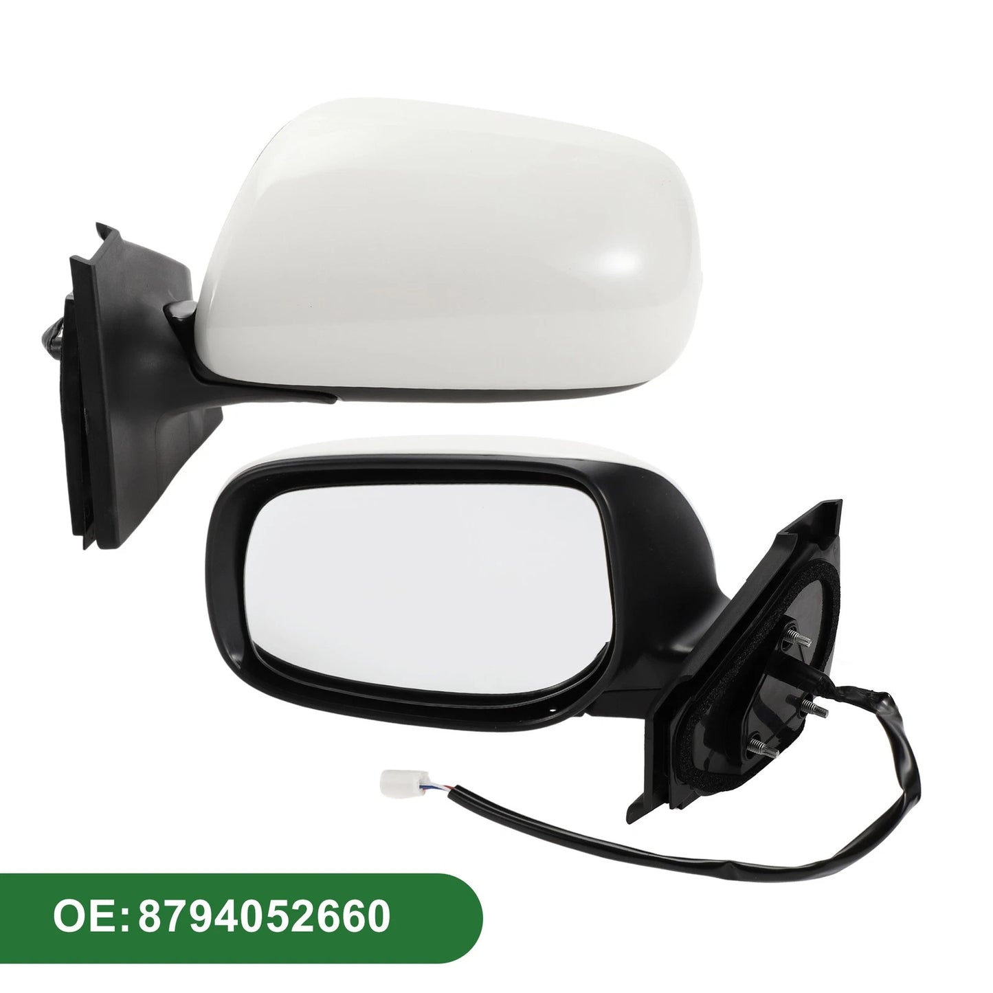 Left Side Door Mirror Manual Folding White for Toyota Yaris (2012–2019)