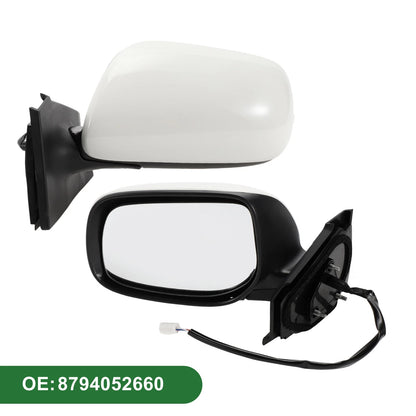 Left Side Door Mirror Manual Folding White for Toyota Yaris (2012–2019)