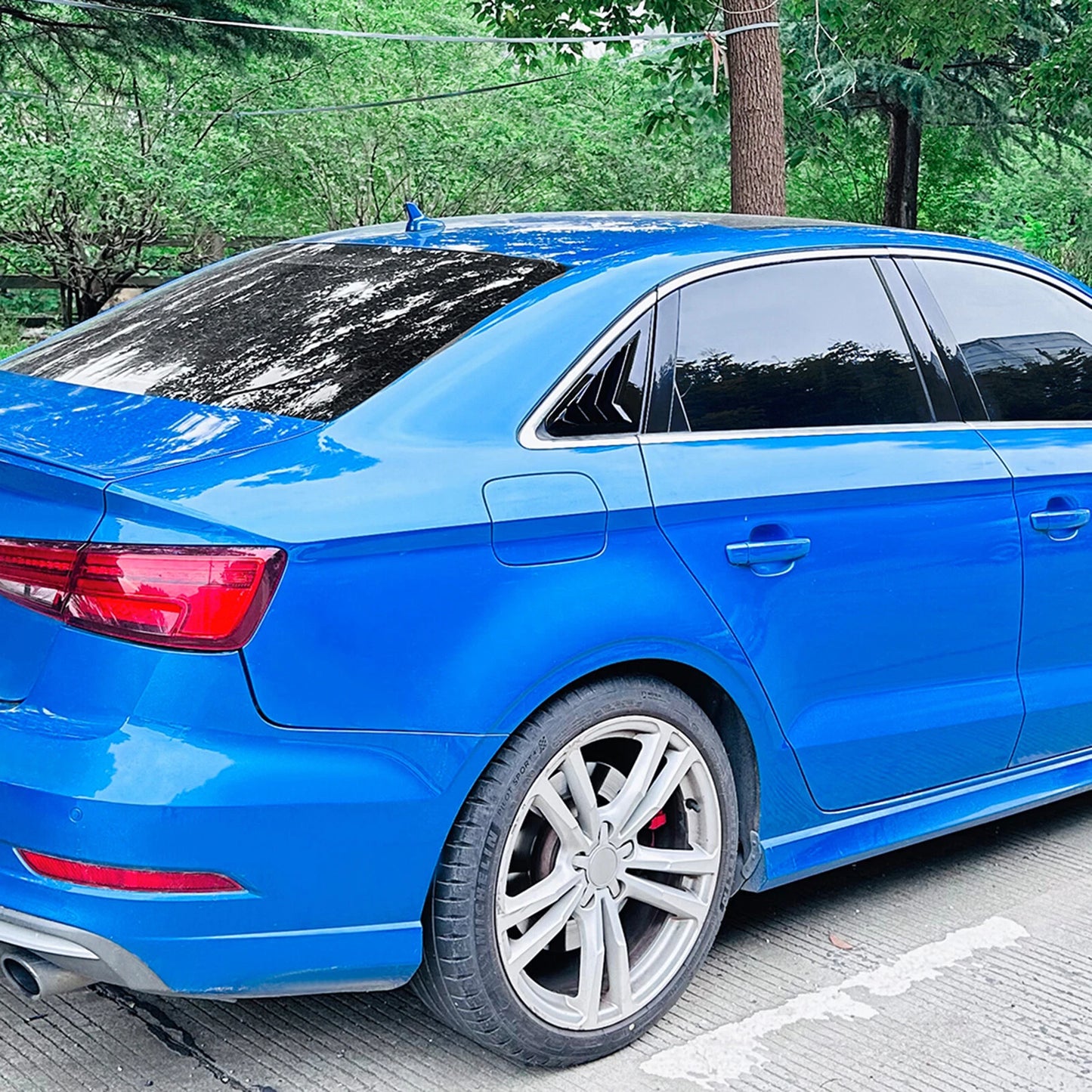 2 x Rear Side Window Louver Trim Covers for Audi A3 S3 (2014-2020)