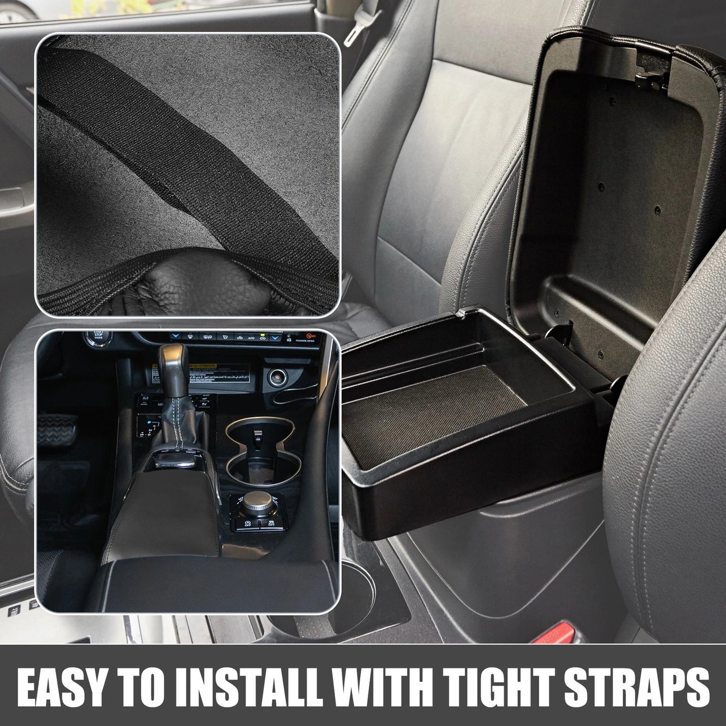 Car Center Console Pad Armrest Cover for Lexus RX350 (2015-2022) Black