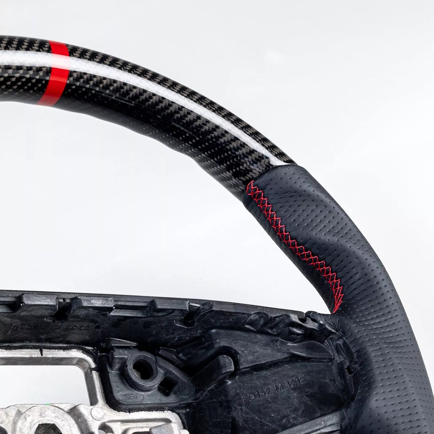 Carbon Flat Bottom Leather Steering Wheel for Ford Mustang Mach-E (2021-2024)