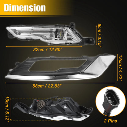 Fog Driving Lights & Bezels LED for Ford Fusion (2017-2018)