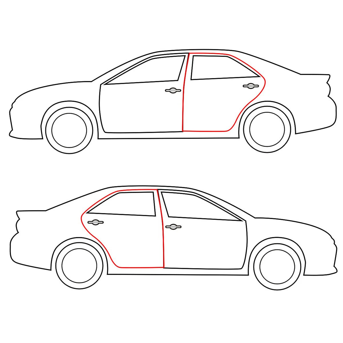 Rear Door Weatherstrips x2 for Toyota Corolla KE30 4-Door 1974-1979