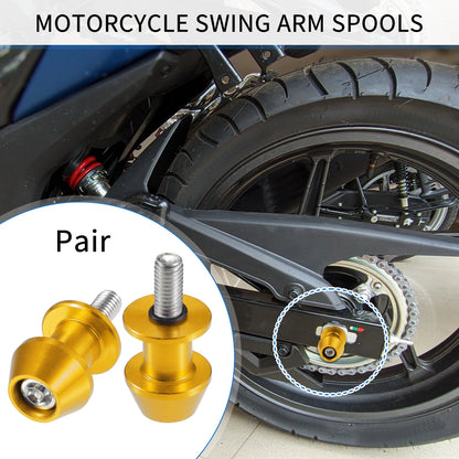 Pair 8mm CNC Swingarm Spools / Sliders Gold Tone for Make Model