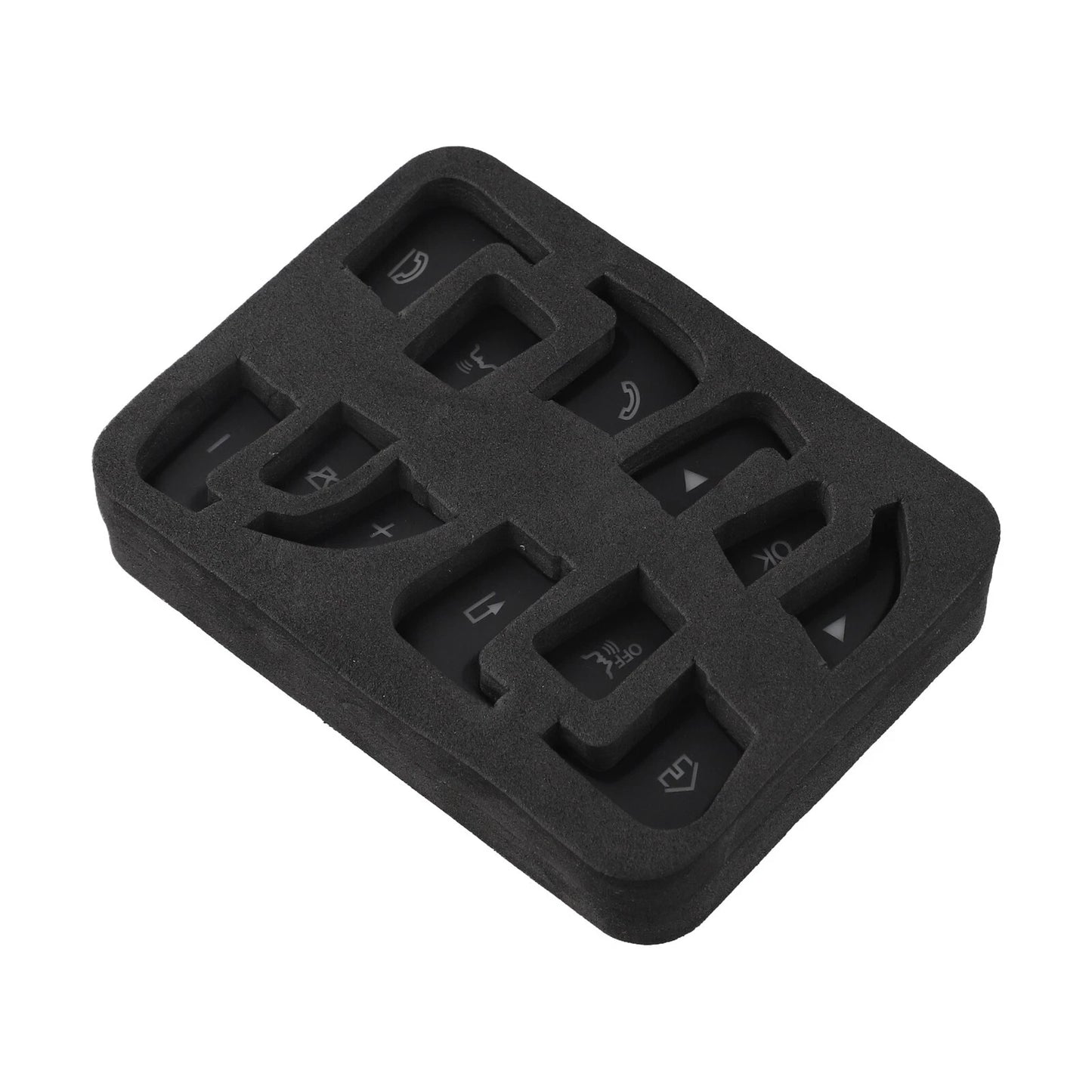 Black ABS Button Cover Sticker / 12pcs / Button Cover Sticker for Mercedes C-Class W205 (2014–2021)