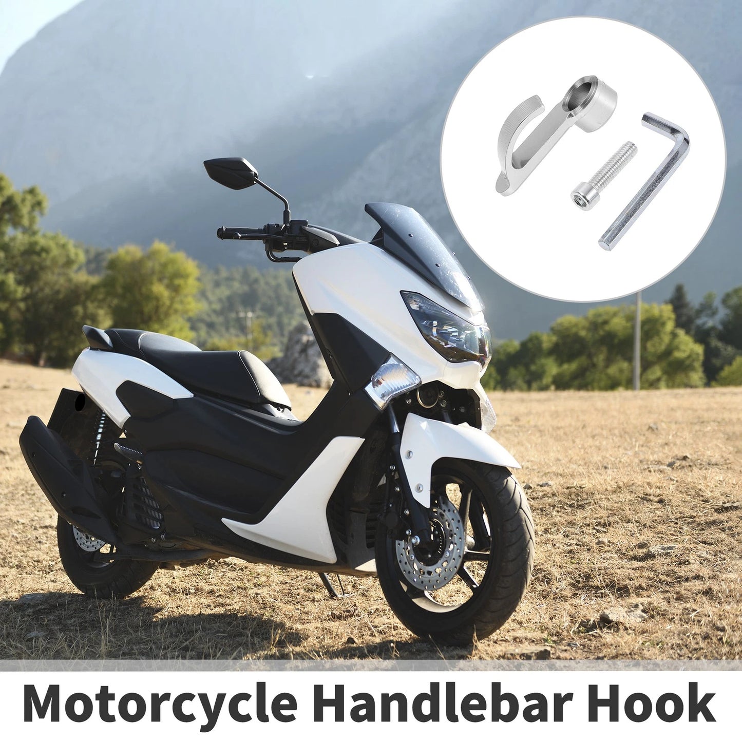 Handlebar Hook Load-Bearing Capacity Silver Tone for Universal Motorcycle