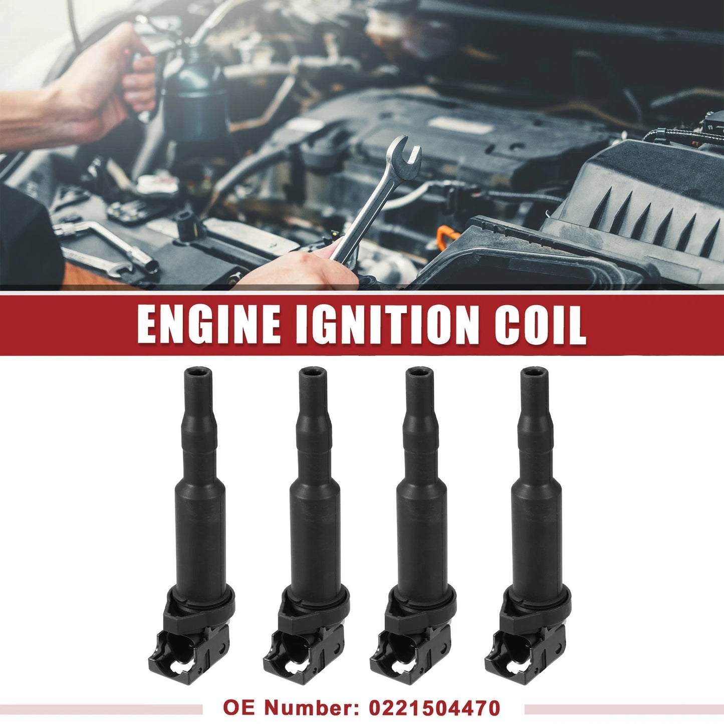 4 x Ignition Coil Pack for BMW 128i (2008-2013) Black