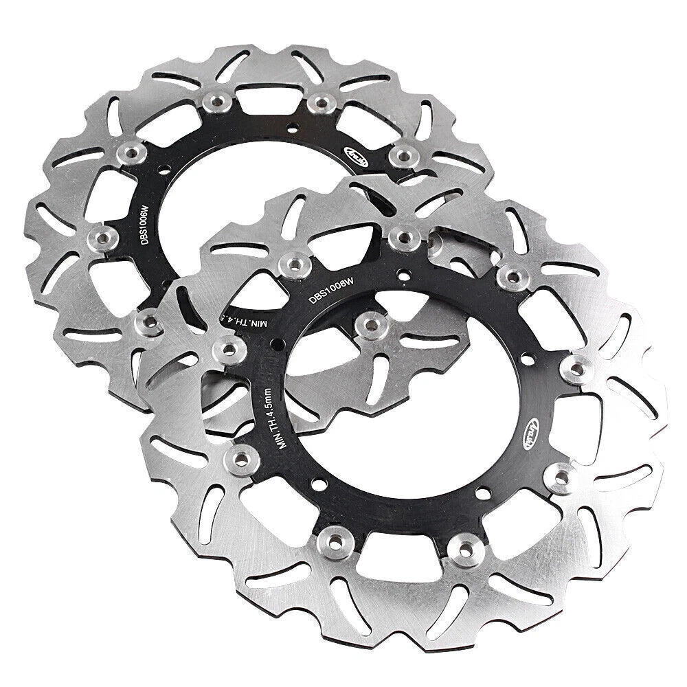 Black Front Brake Disc Rotors for Yamaha XJ6, YZF R6, FZ6 Fazer, MT03 (2006-2020)