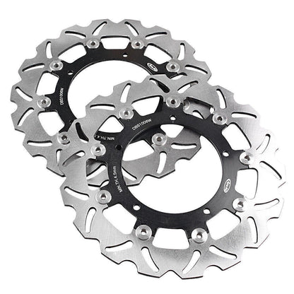 Black Front Brake Disc Rotors for Yamaha XJ6, YZF R6, FZ6 Fazer, MT03 (2006-2020)