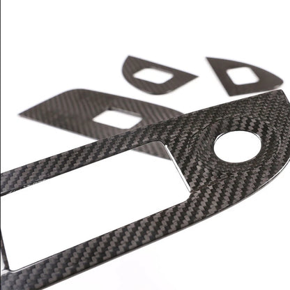 Carbon Fiber Window Switch Button Cover Trim Fit For Alfa Romeo Giulia 2017-2019