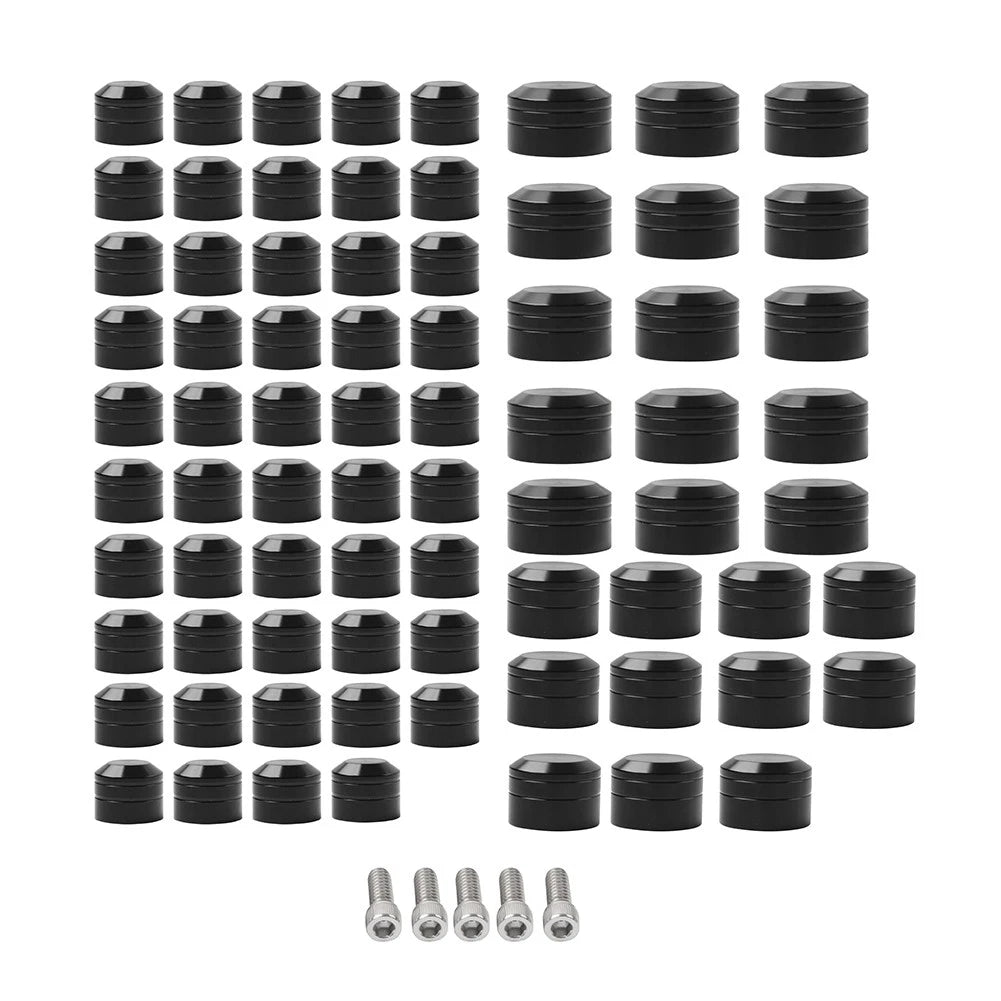 75X Black Engine Bolt Caps for Harley Touring Road King Street Glide (2007-2016)