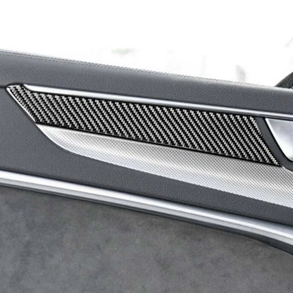 4pcs Carbon Fiber Interior Door Knob Cover Trim Fit For Audi A6 2019-2022