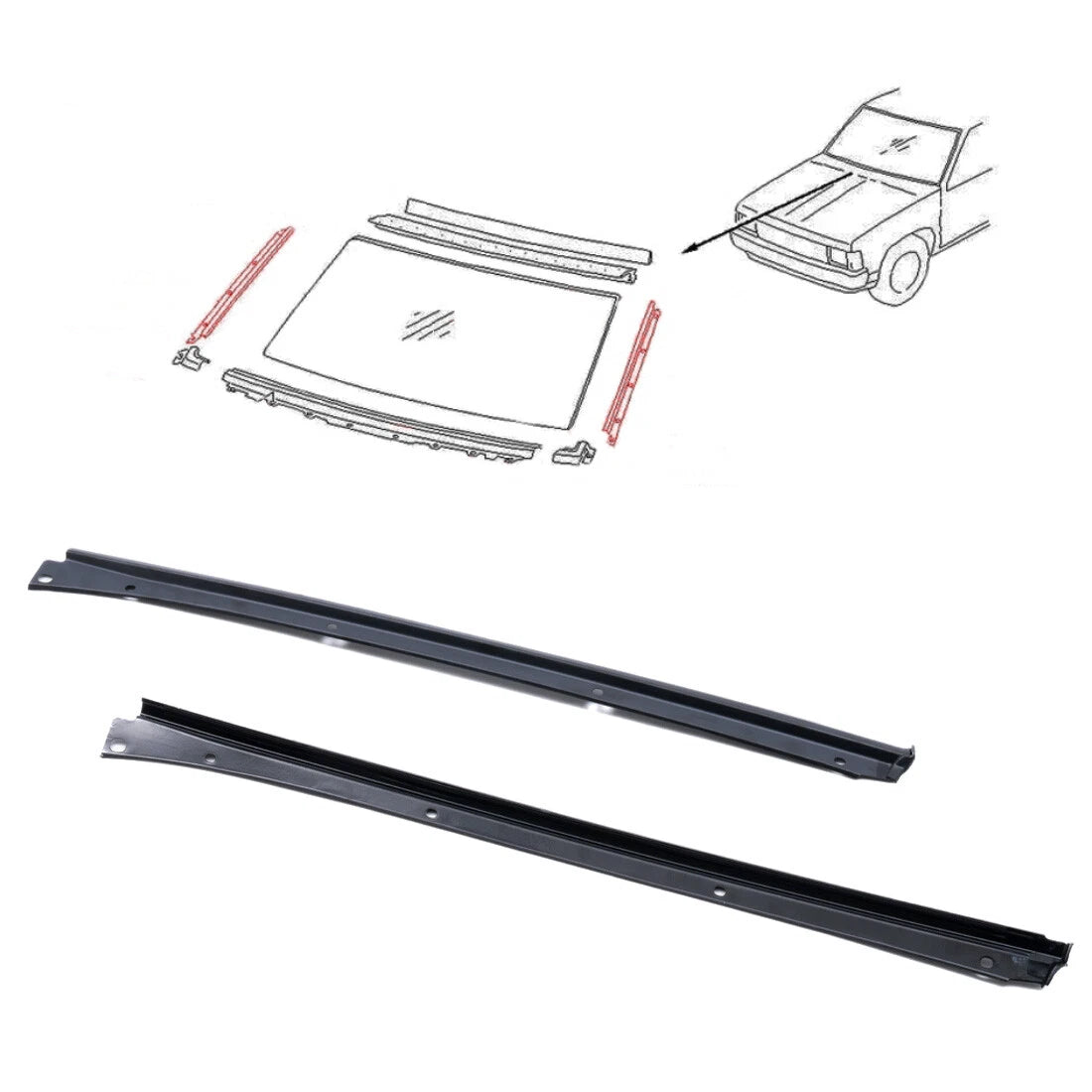 Front Windshield Side Moulding Seal for Nissan Datsun D21 1986-1997