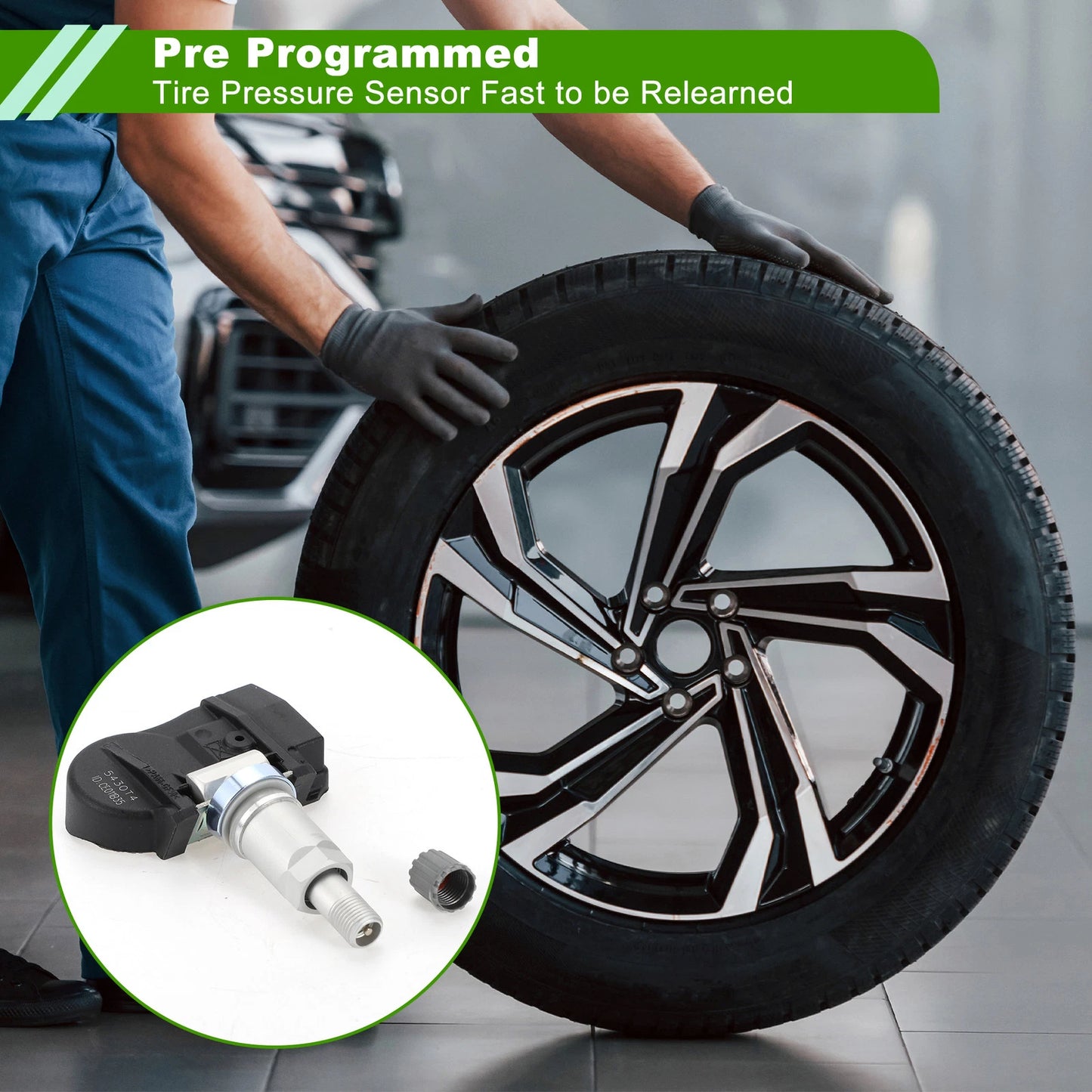 Tire Pressure Sensor 433MHz for Peugeot 308 CC (2010-2013)