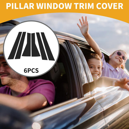6 Pcs Door Pillar Window Trim for Subaru Forester (2019-2023) Black