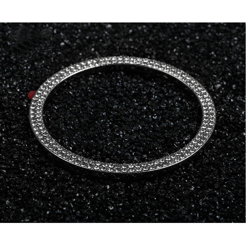 Car Crystal Steering Wheel Cover Logo Circle Trim fit For Jaguar XF 2008-2015