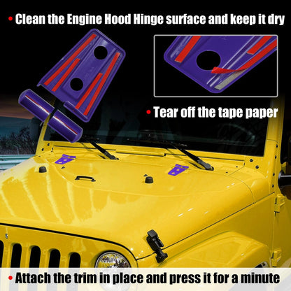 Engine Hood Hinge Covers for Jeep Wrangler 2007-2018 Purple