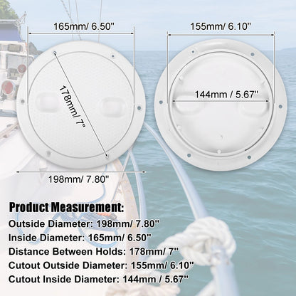 Hatch / 6" Marine Boat Hatch Round Deck Plate Non-Slip White for Boat
