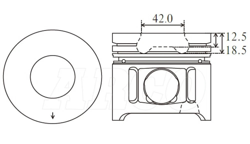 Engine Piston & Pin 1 x for Toyota Land Cruiser HZJ75 HZJ80 (1990–1998)
