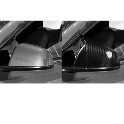 Real Carbon Fiber Stick-on Side Mirror Caps Cover For Tesla Model Y 2021-24 LHD