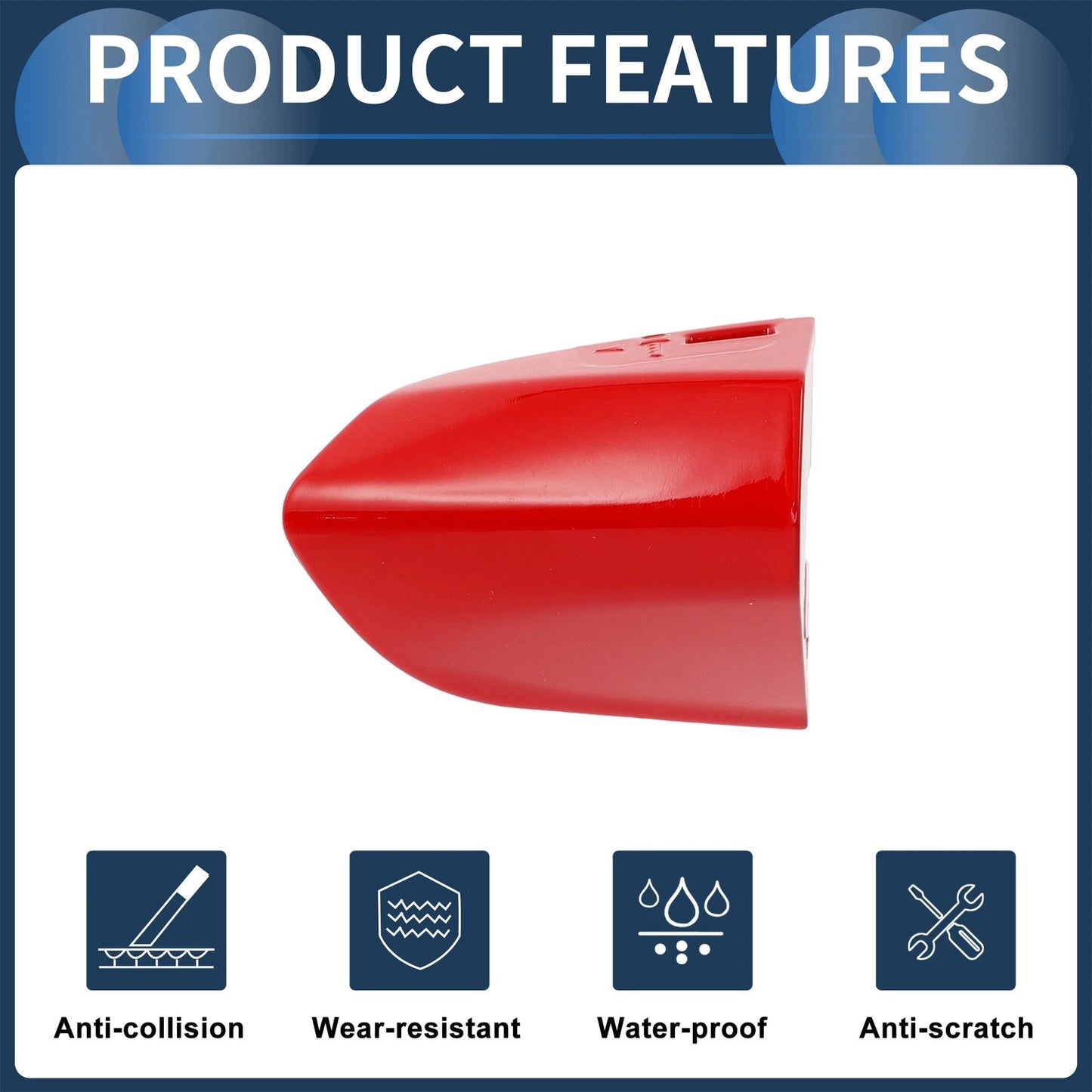 Front Left Door Handle Cover for Ford Mustang 2015-2020 ABS Red 1 x