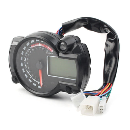 Universal LCD Digit Motorcycle Speedometer Tachometer Odometer 15000rpm