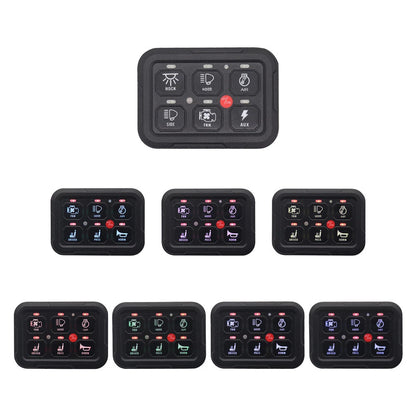 6 Gang Switch Panel Circuit Breaker Relay Kit for Car Truck UTV 12V-24V