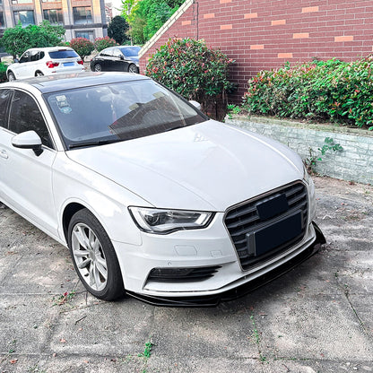 Gloss Black Front Bumper Spoiler Lip for Audi A3 8V (2013-2016)