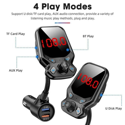 Wireless FM Transmitter USB Charger for Car MP3 Player Calls Hands-Free