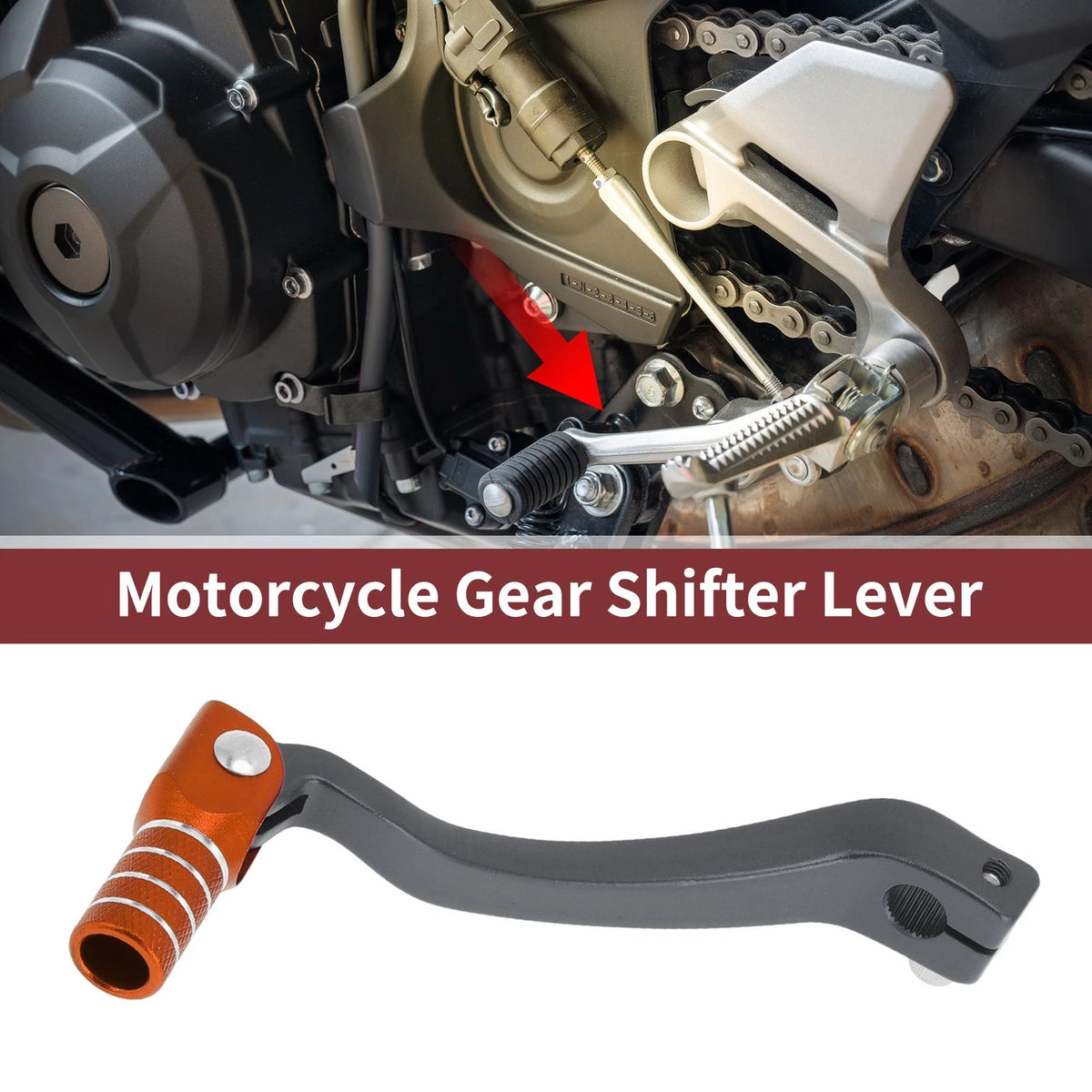 Folding Motorcycle Gear Shifter Lever Titanium Tone Orange for Kayo T6