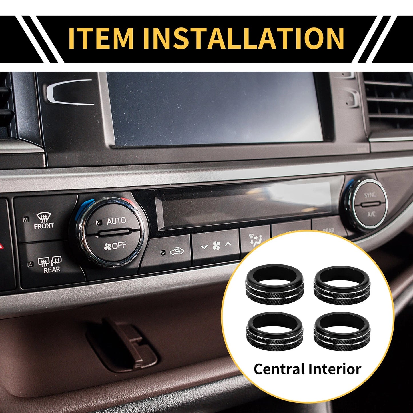 Air Conditioner Heater 4WD Switch Knob Cover Ring for Toyota Tacoma (2020–2023)